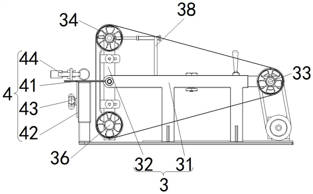 Belt type grinding device for shaft for electric power overhaul