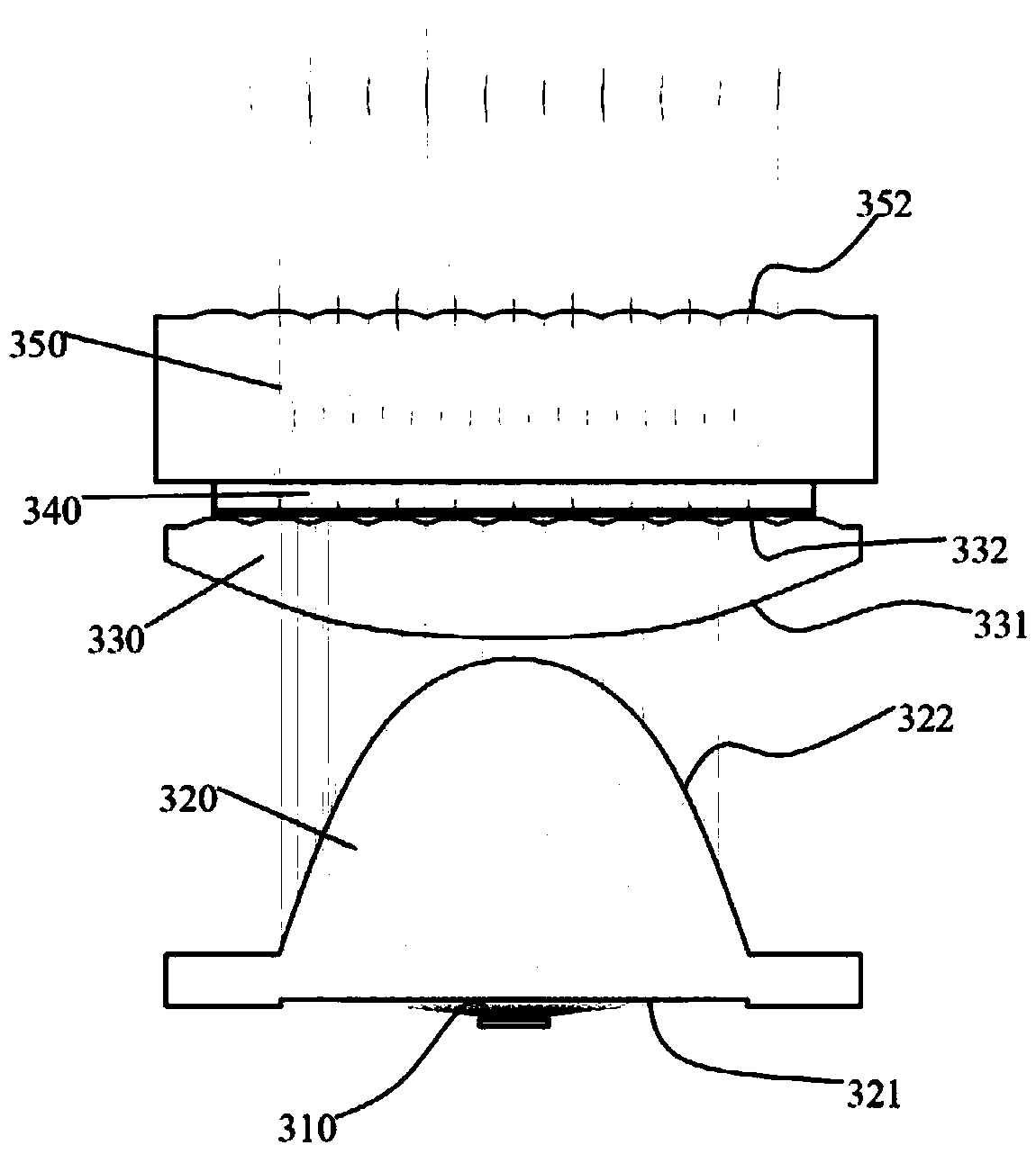 Optical module structure of pattern projection lamp
