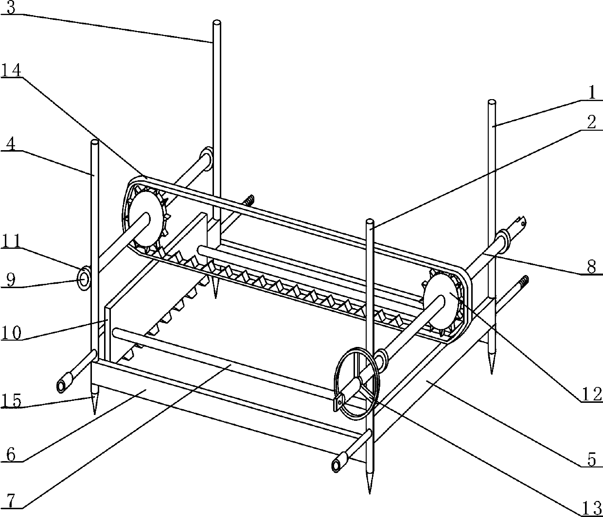 Connectable frame type garden fertilization thick manure spreading device