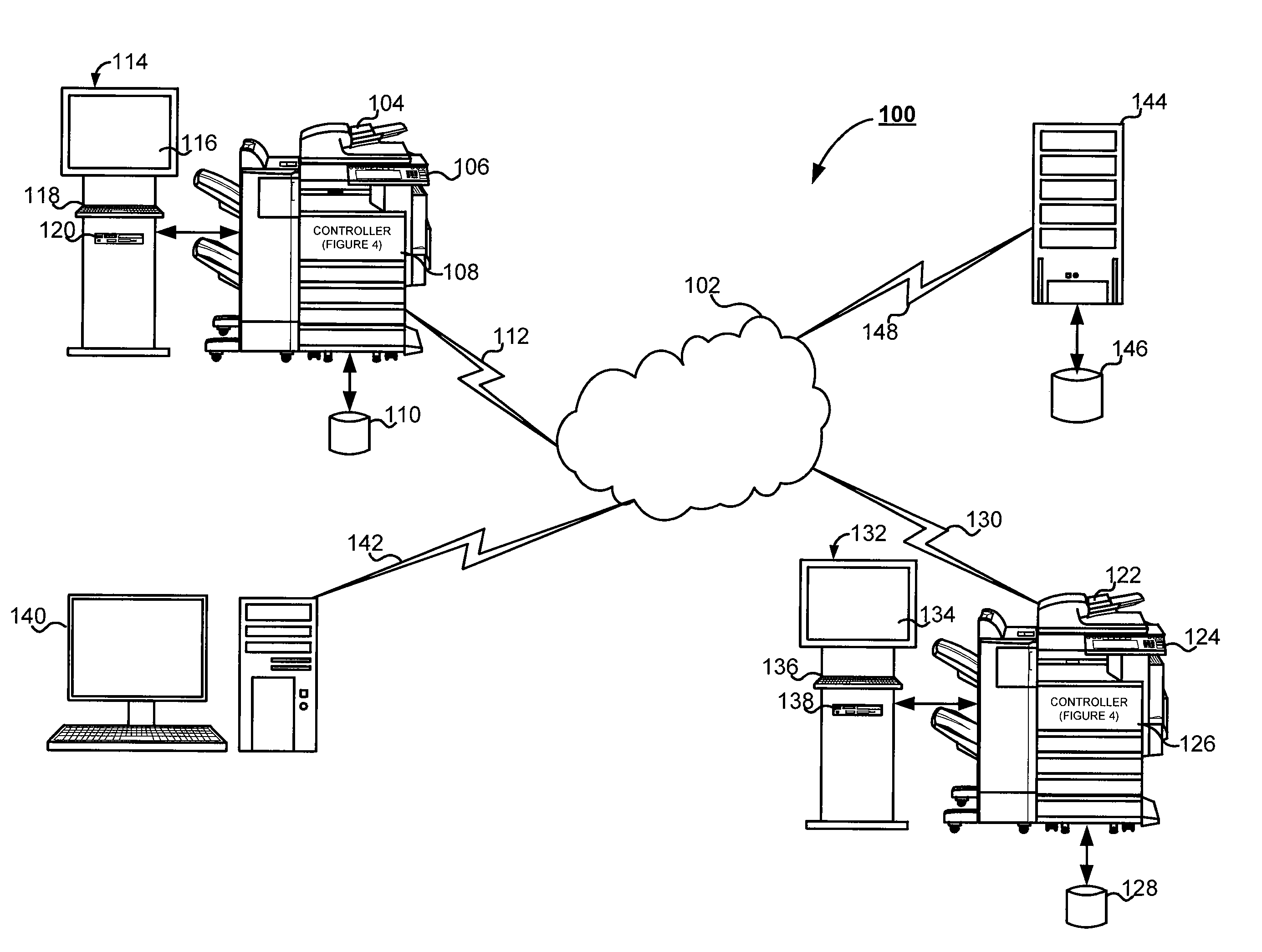 System and method for document processing having peer device discovery and job routing