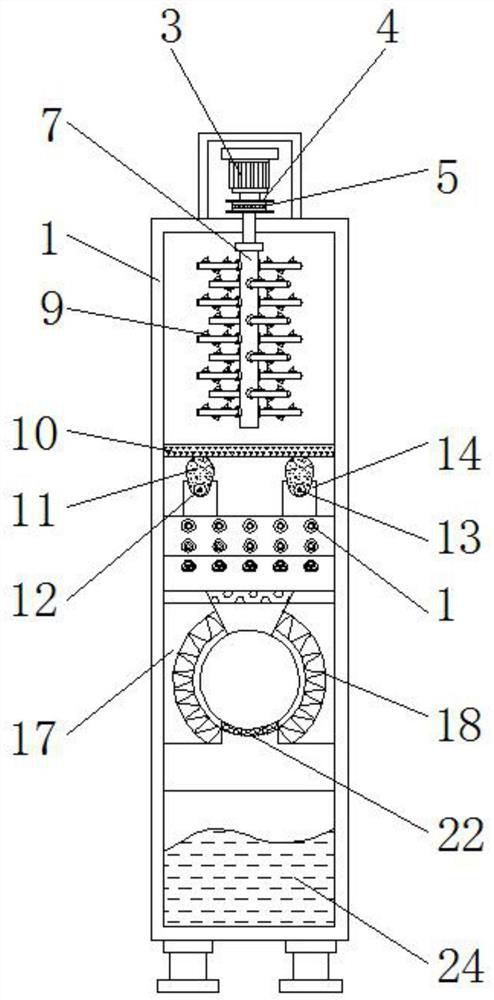 A plastic waste recycling environmental protection equipment with cleaning function