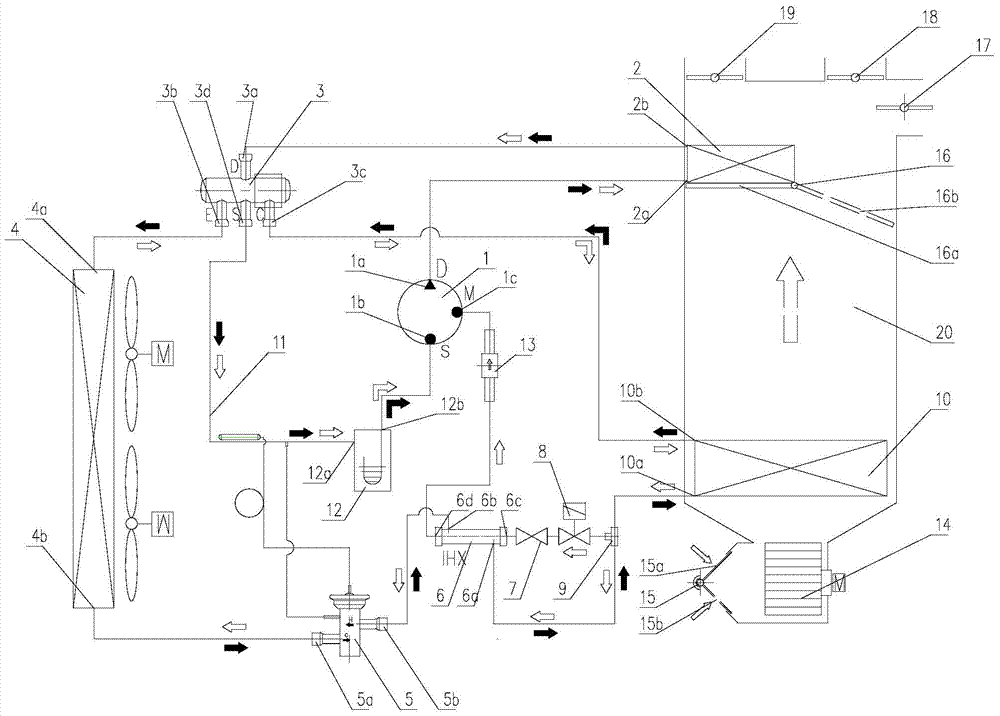 Heat pump air-conditioning system for electric or hybrid vehicle