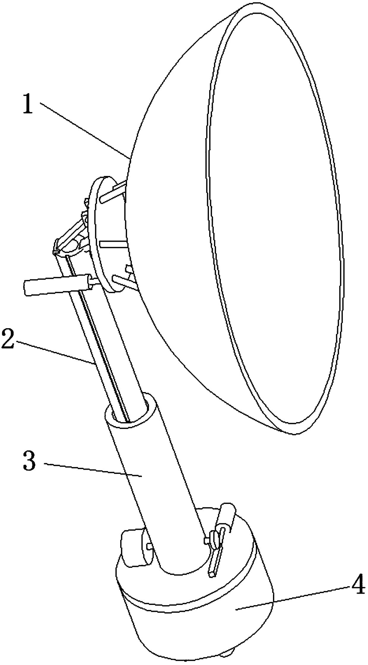 A household satellite communication antenna which is convenient to be adjusted