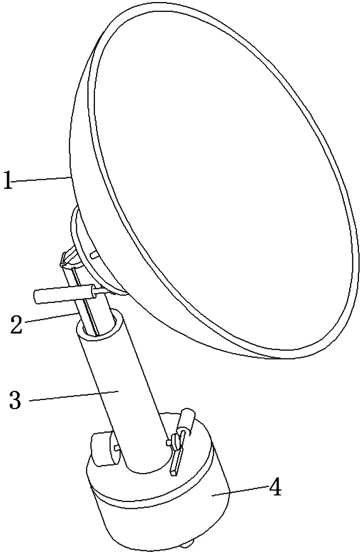 A household satellite communication antenna which is convenient to be adjusted