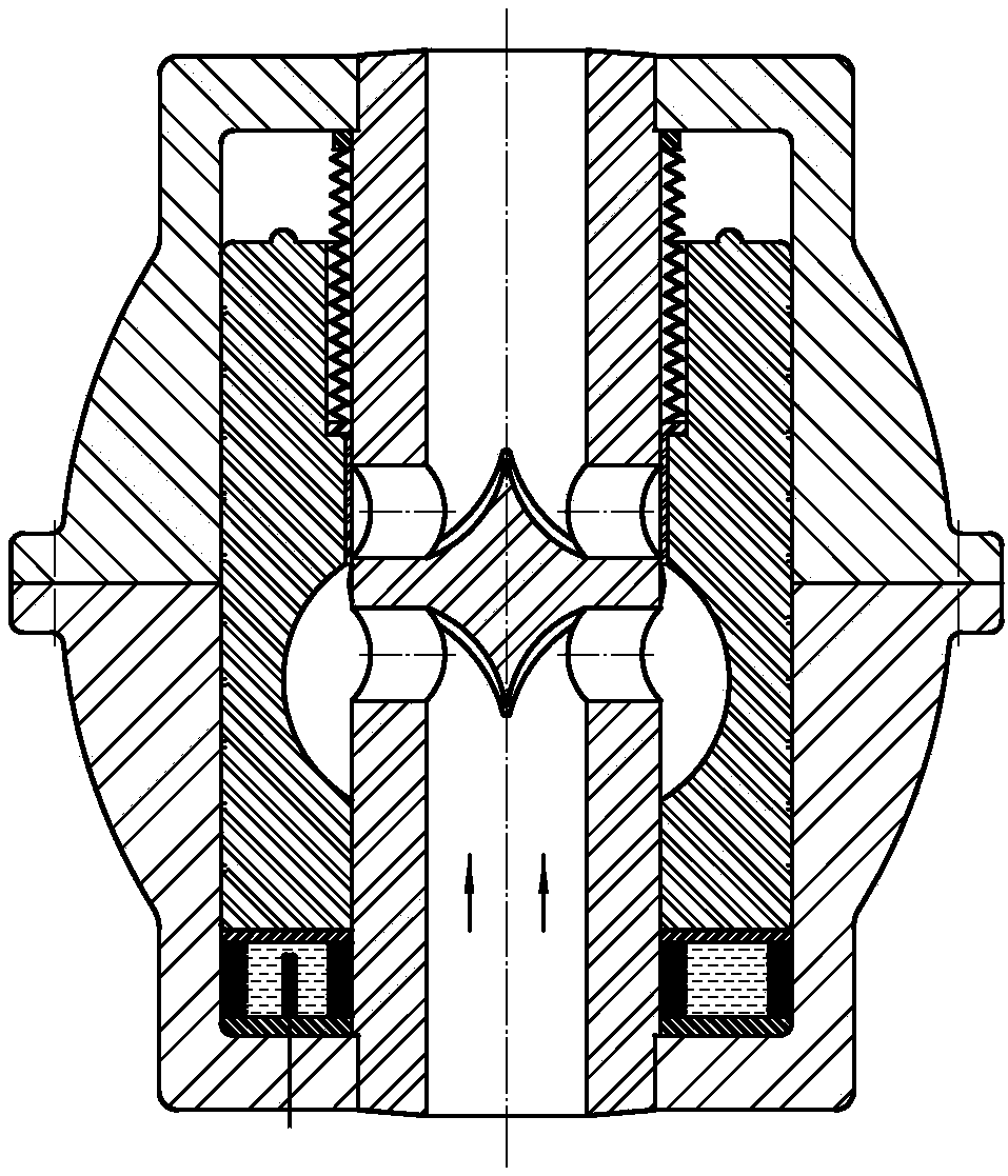 Double-valve-body expansion drive core tube valve