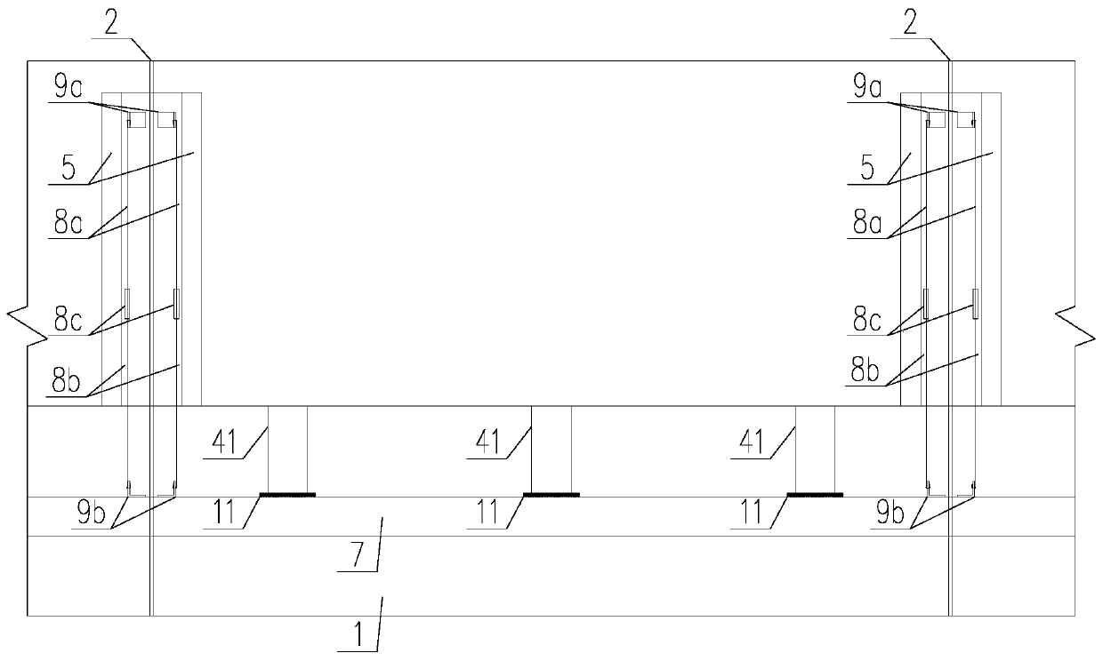 Bridge anti-collision guardrail structure and construction method thereof