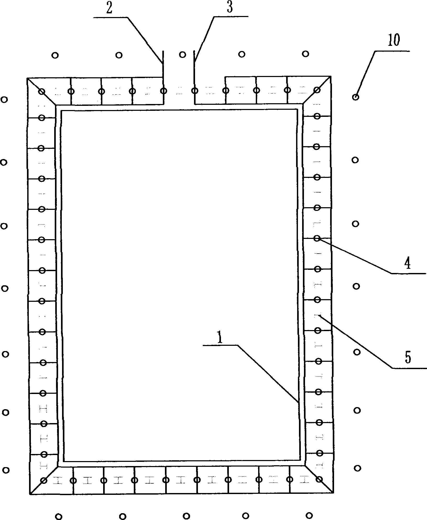 Profiled bar freezing wall foundation ditch combined enclosure method and its structure