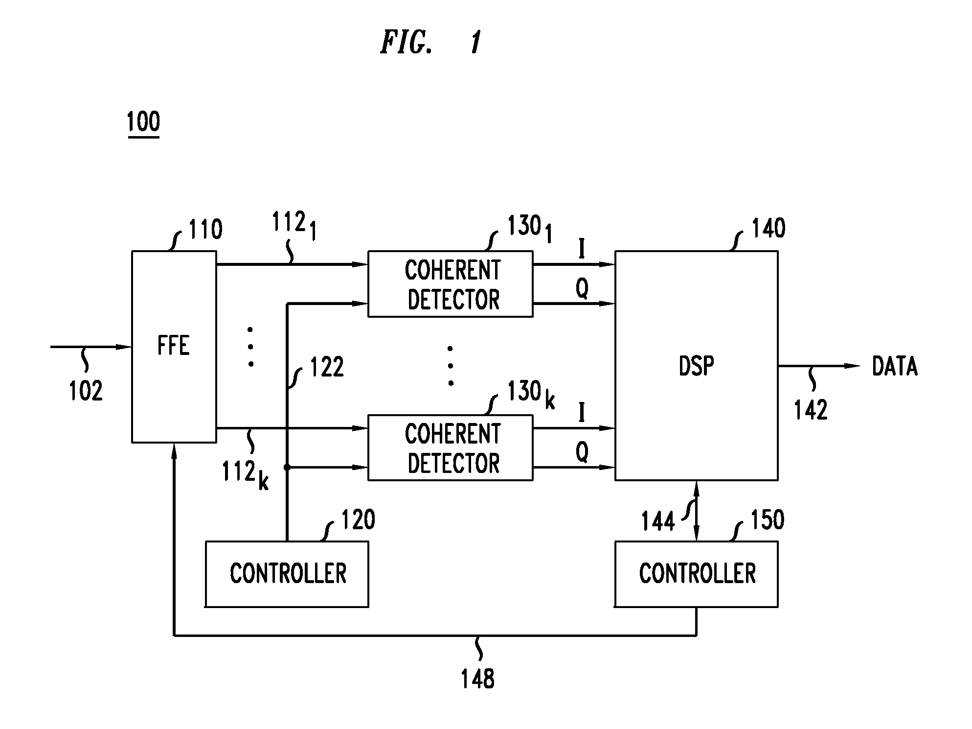 Optical feed-forward equalizer for MIMO signal processing