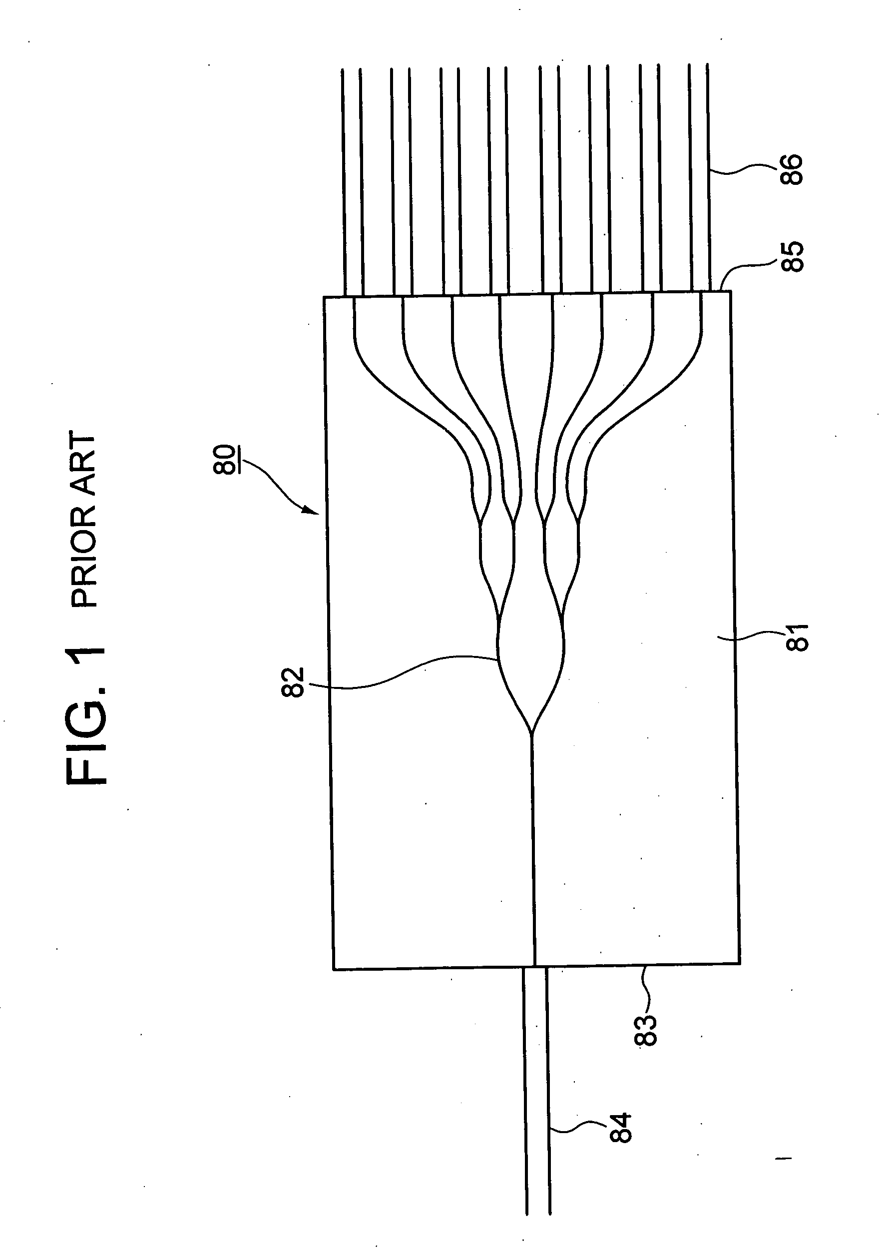 Waveguide-type optical splitter and waveguide-type optical module having the same