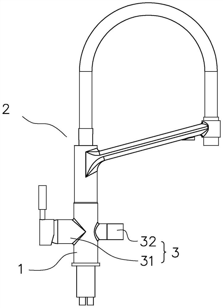 A kind of qi and water faucet