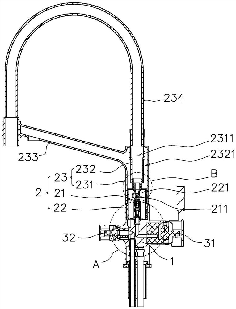 A kind of qi and water faucet