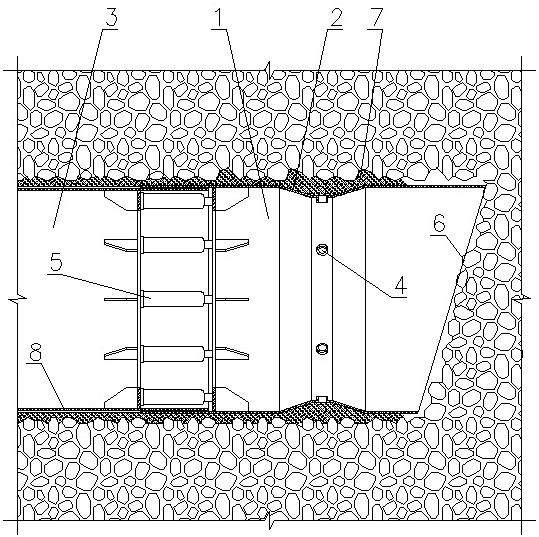 Pebble bed pipe jacking structure and pebble bed pipe jacking construction method