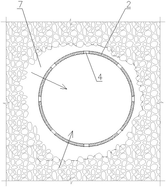 Pebble bed pipe jacking structure and pebble bed pipe jacking construction method