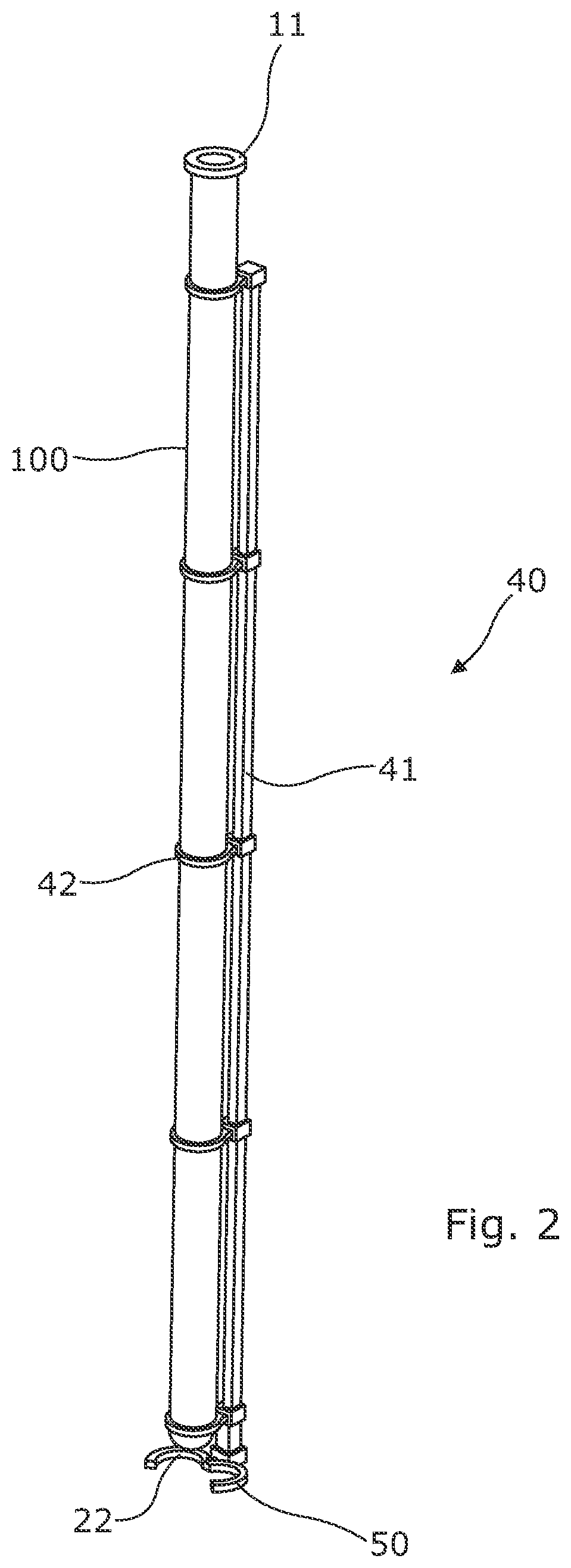 Modular filter element for hot gas filtration