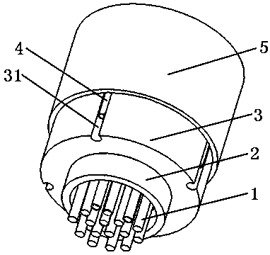 Clamp-in structure for power-cable or optical-cable identification