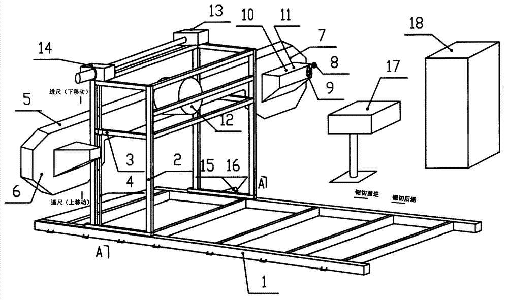 Numerical-control band saw machine for sawing American cork wood