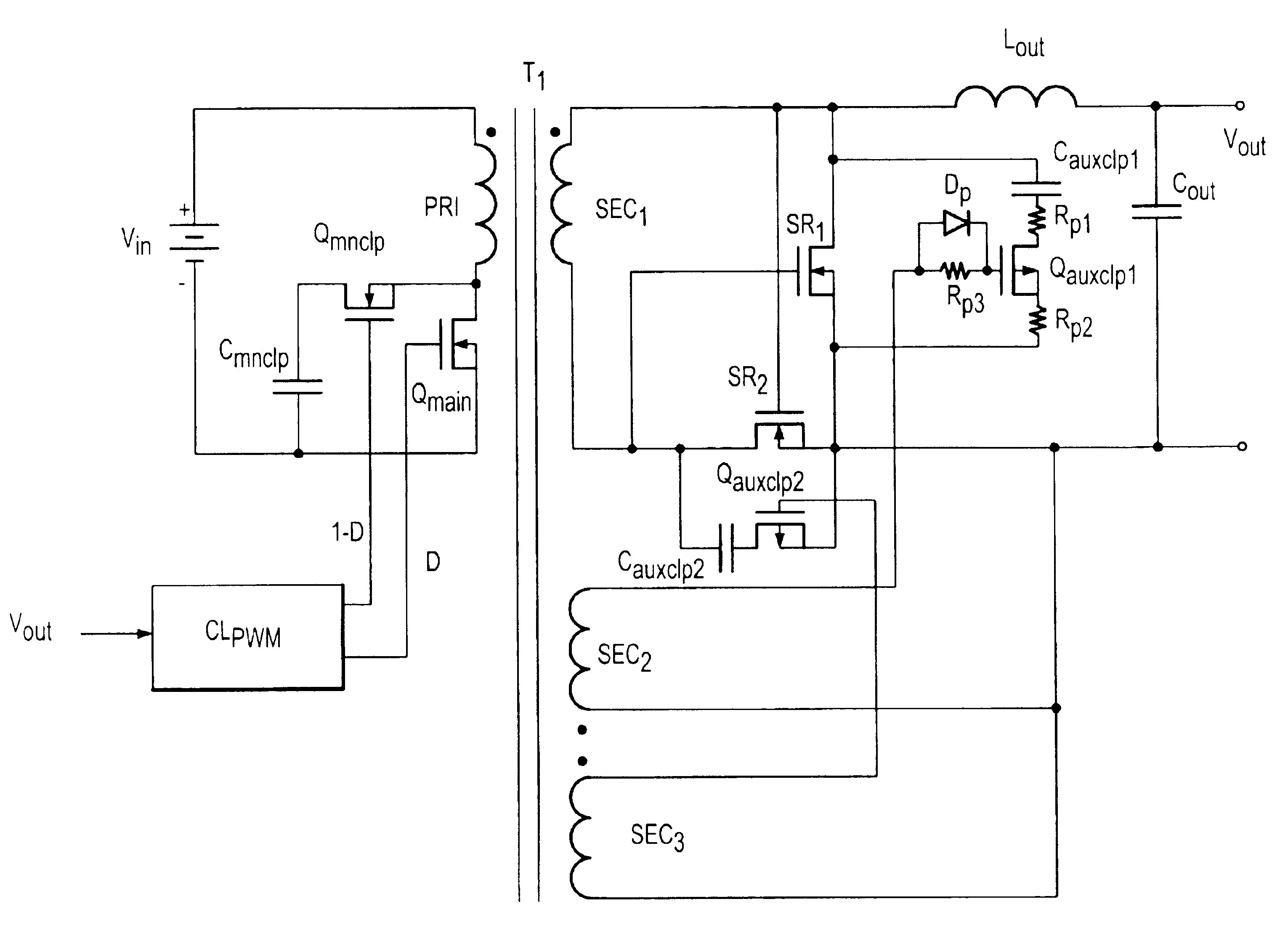 Auxiliary active clamp circuit, a method of clamping a voltage of a rectifier switch and a power converter employing the circuit or method