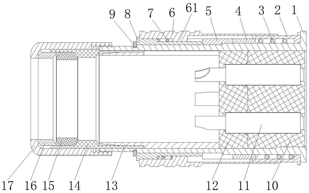 Ratchet push-pull self-locking electric connector