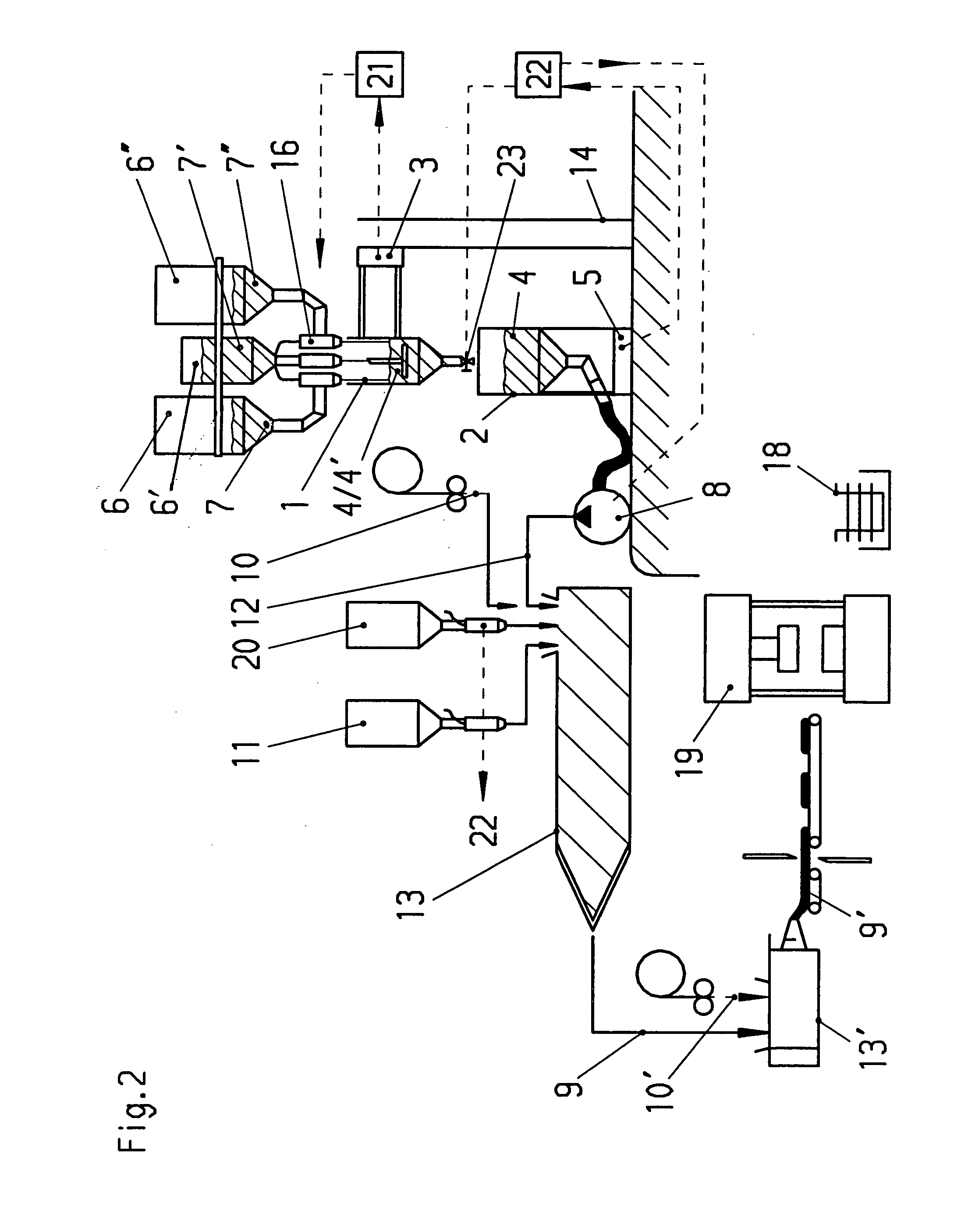 Method for the intermittent production and continuous supply of a resin-filler mixture in the course of the production of plastic molded parts