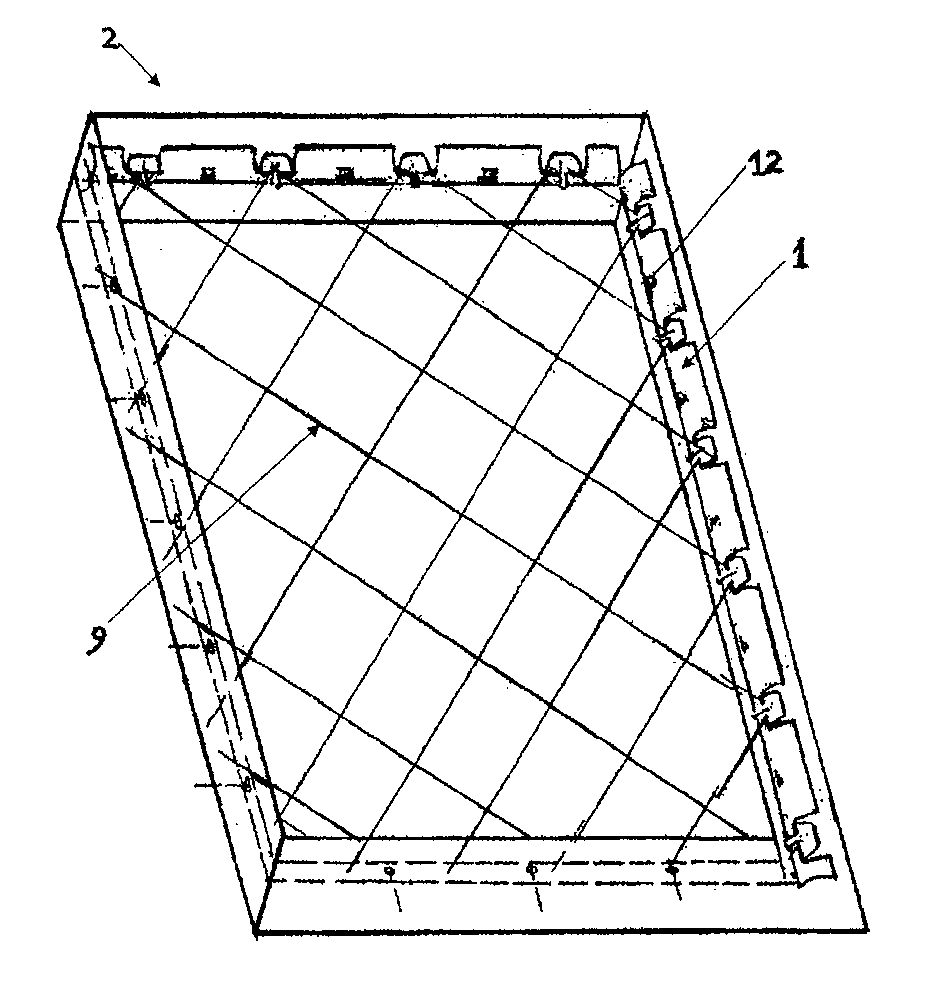 Device with protection net and assembly procedure suitable as barrier for all kinds of openings