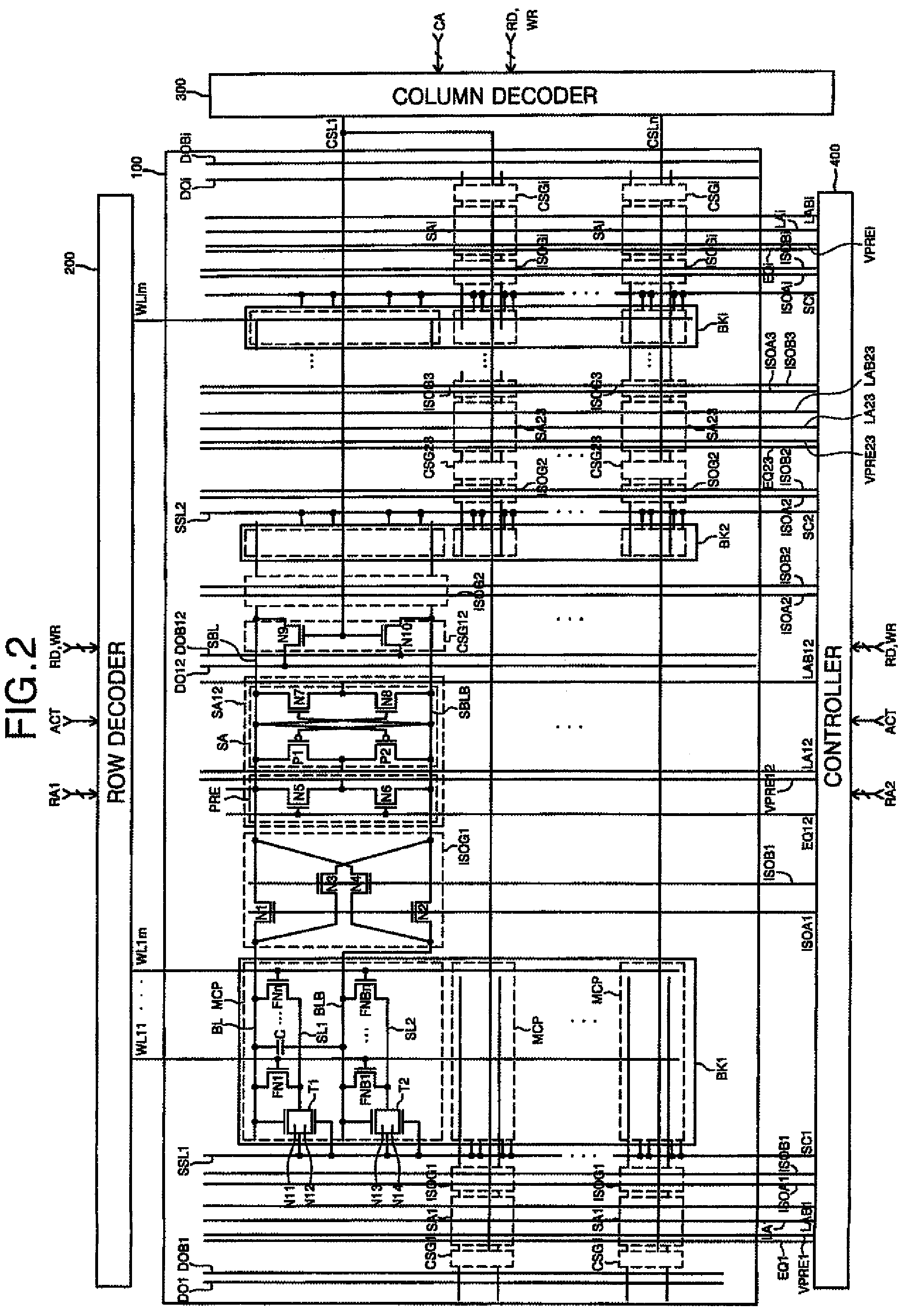 Semiconductor memory device comprising floating body memory cells and related methods of operation