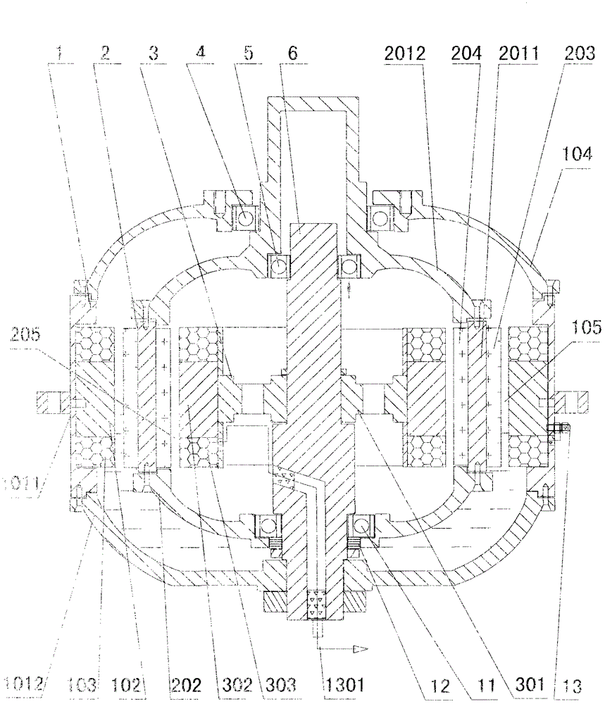 Oil magnetic-suspension double-stator high-efficiency motor