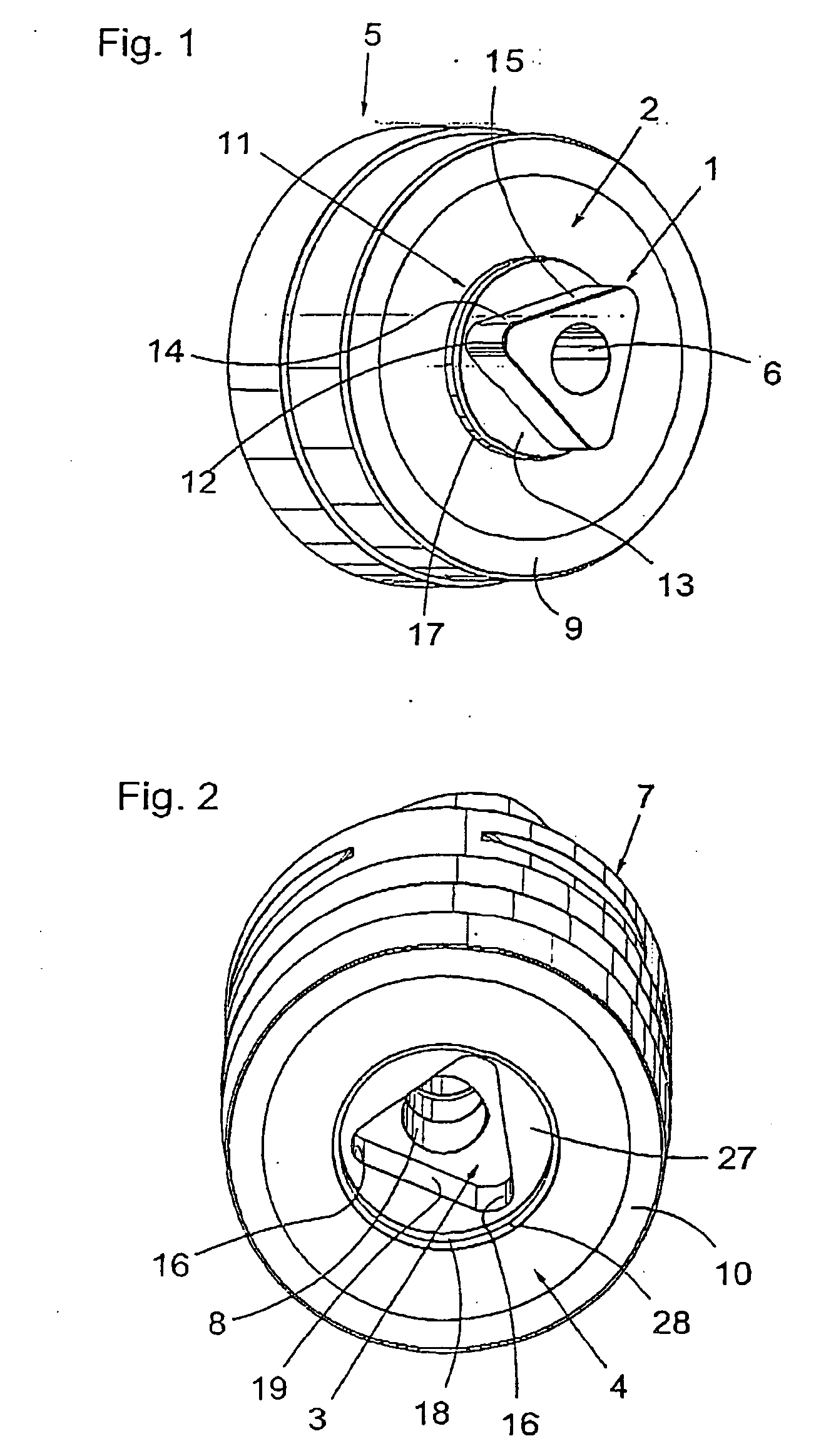 Male/female tool coupling for rotary tools