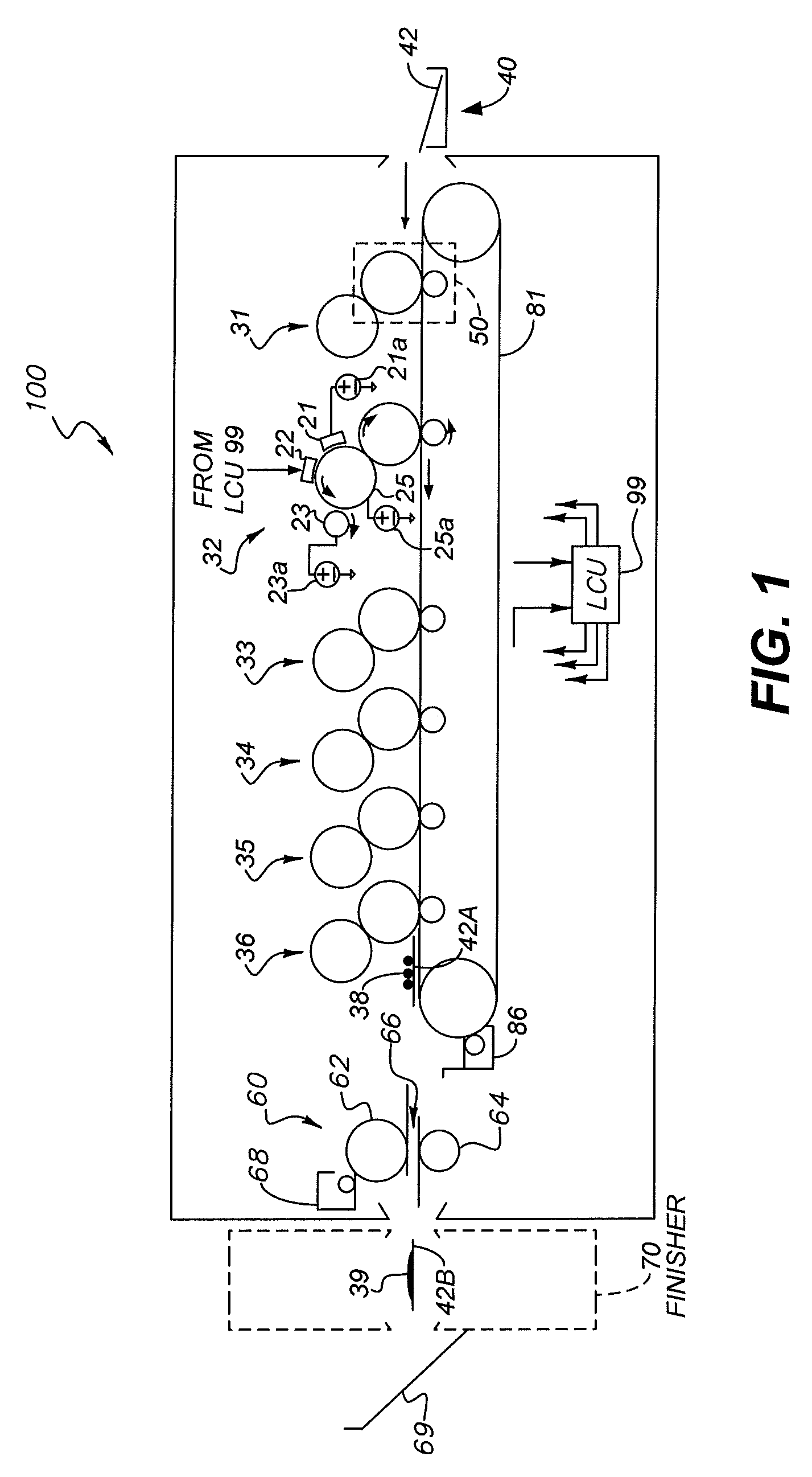 Electrophotographic printer with compressible-backup transfer station