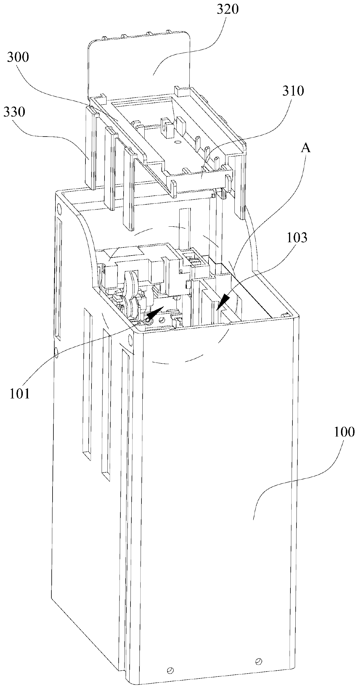 Stacking structure and coin box