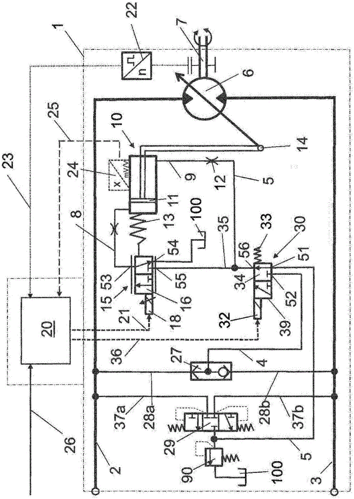 Device and method for controlling a hydraulic machine