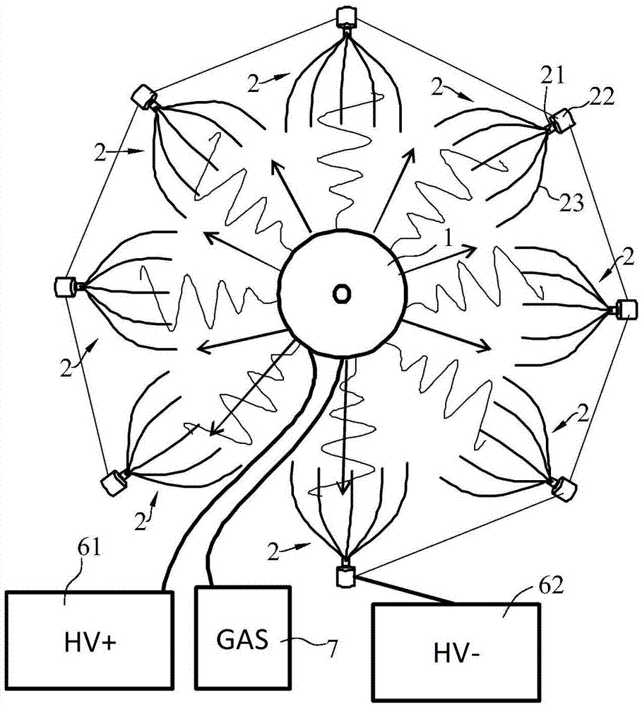Centrifugal gas electro-spinning device used for preparing large number of three-dimensional nanofiber scaffolds