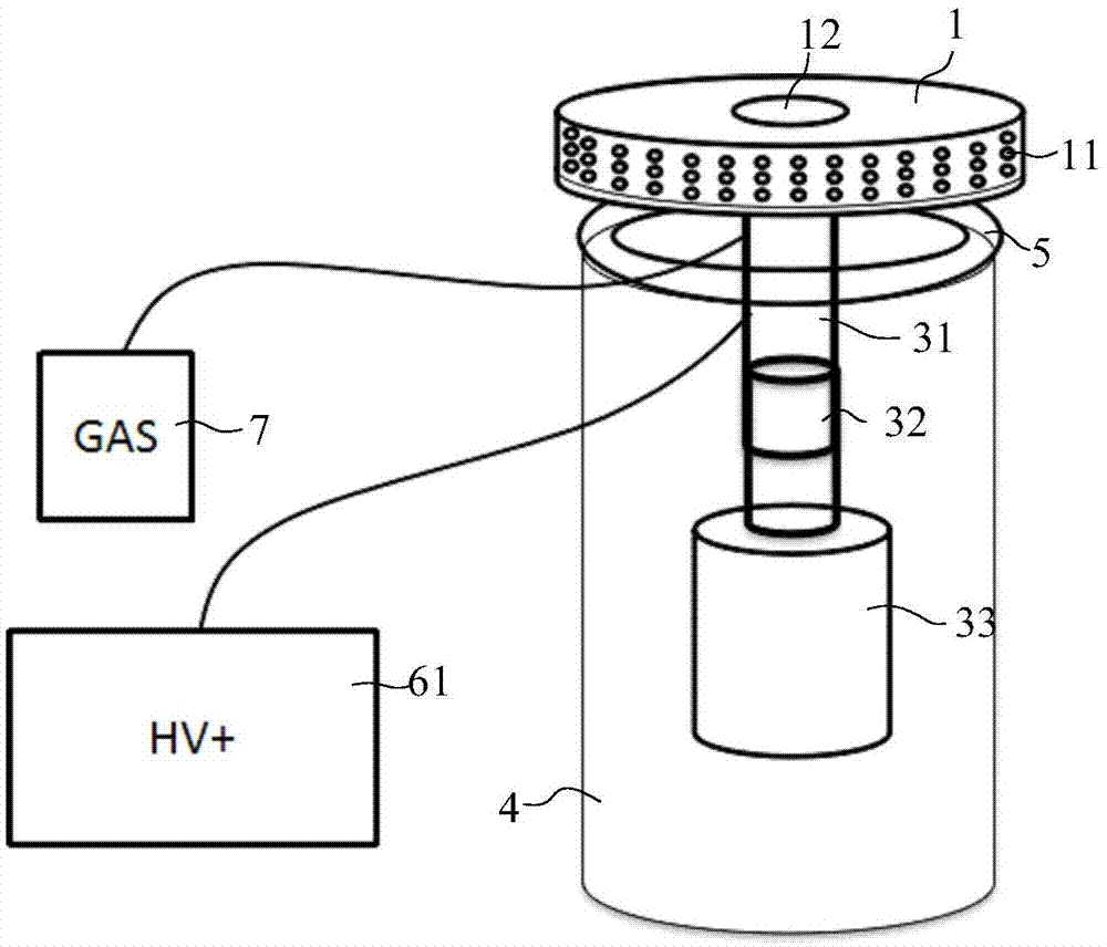 Centrifugal gas electro-spinning device used for preparing large number of three-dimensional nanofiber scaffolds