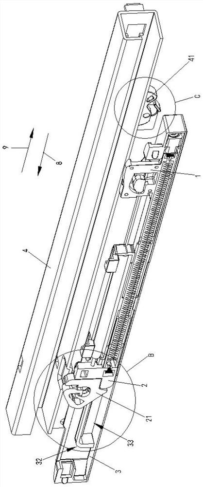 Rebound and self-locking integrated device of sliding rail