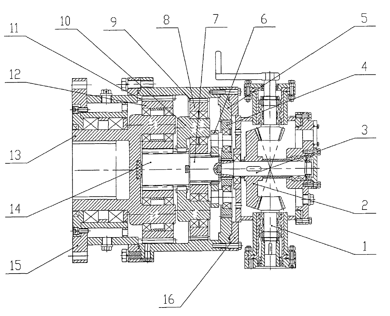 Rocket movable launcher supporting arm speed reducer