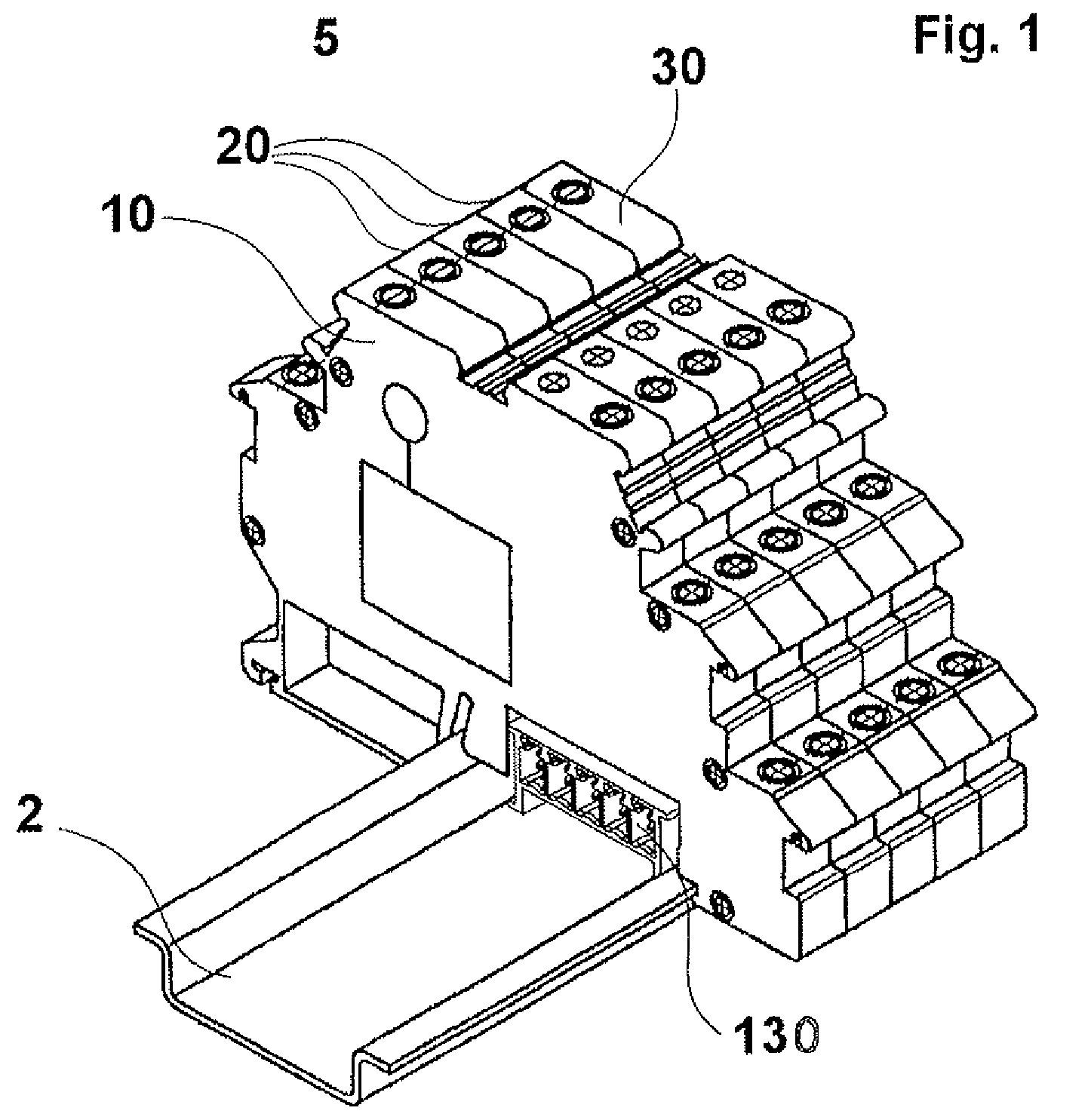 Modular data transmission system with separate energy supply for each connected module