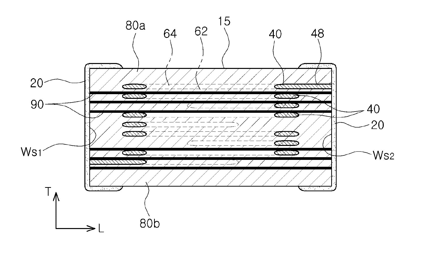 Multi-layered chip electronic component