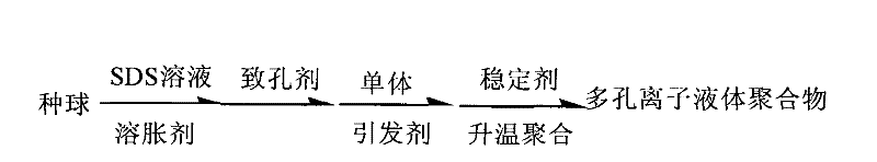 Synthesizing method of porous ion liquid polymer