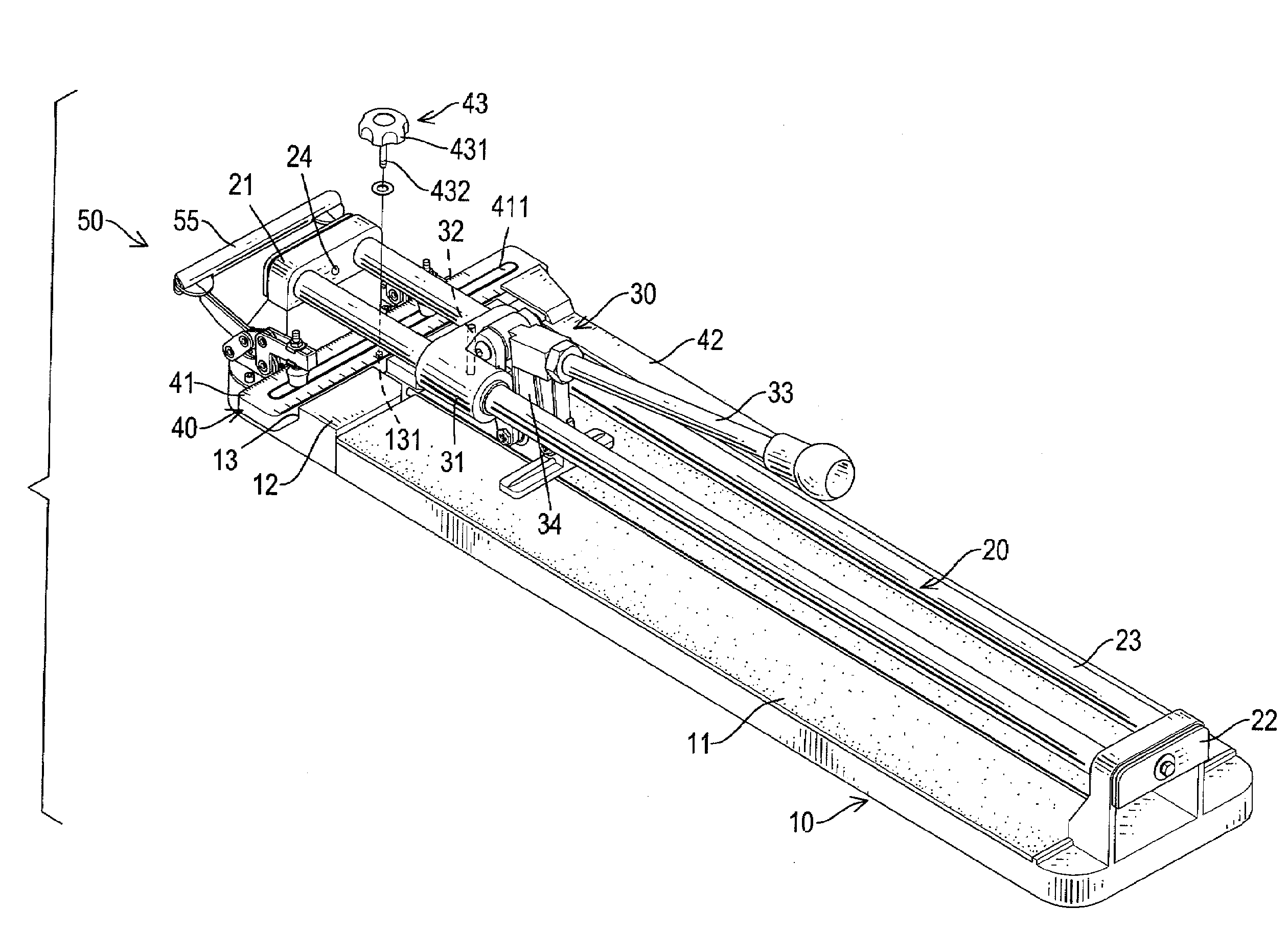 Cutting apparatus for cutting tiles