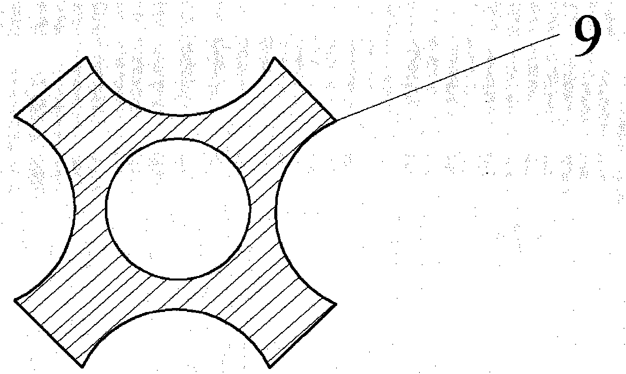 Cast-in-place X-shaped large-diameter hollow concrete pile and construction method thereof
