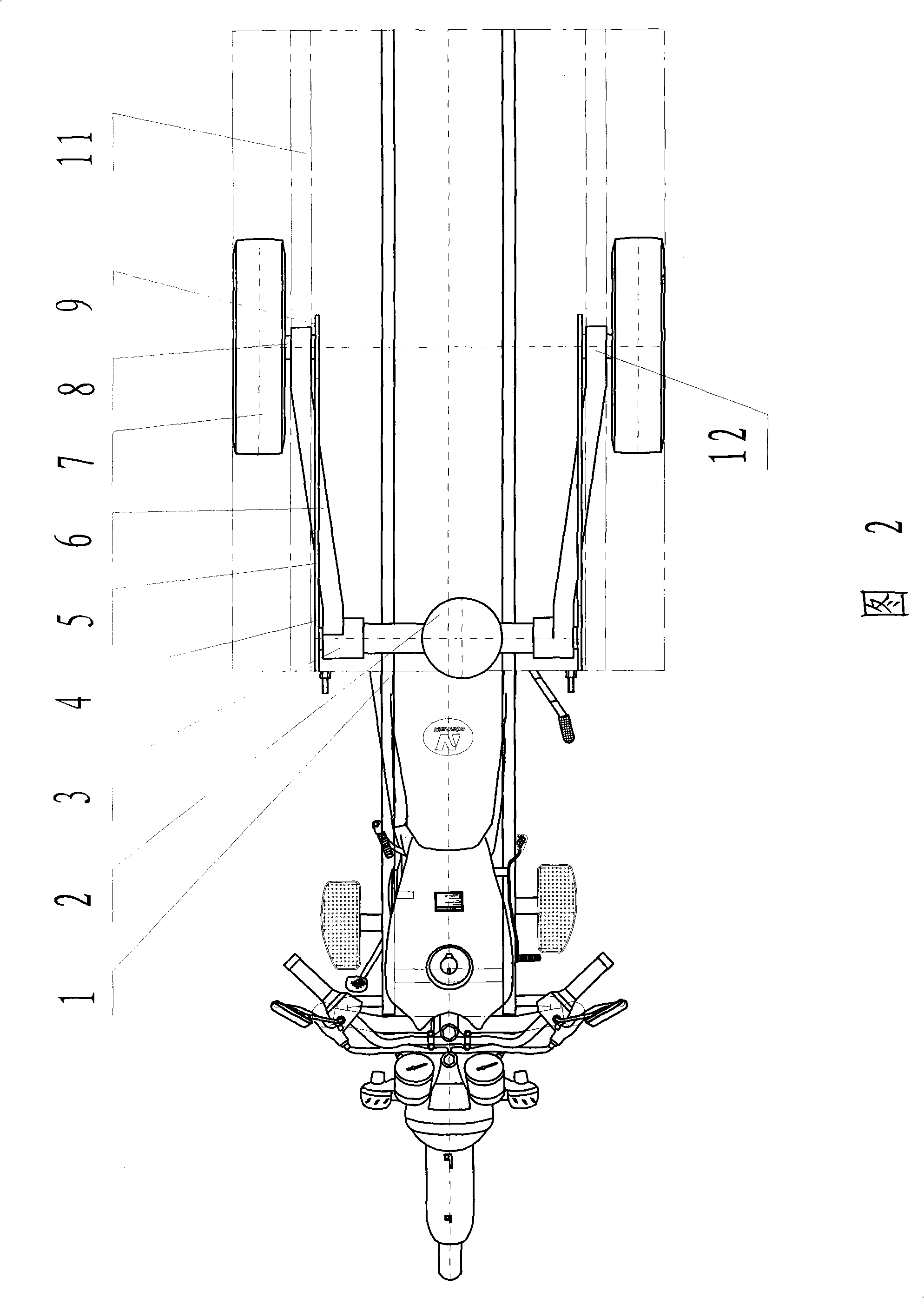 Rear wheel independent suspension and transmission mechanism for motor tricycle