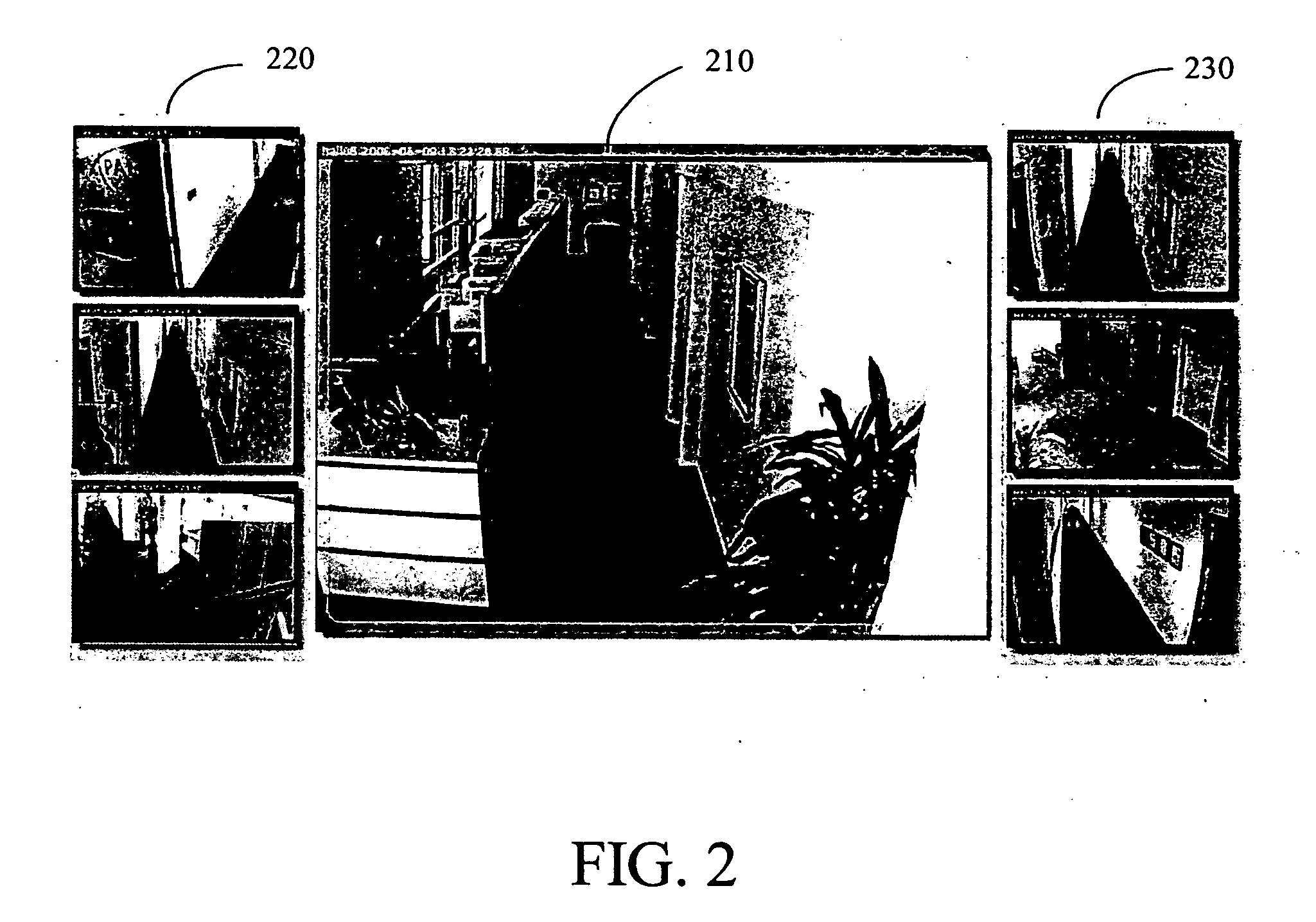 Interface for browsing and viewing video from multiple cameras simultaneously that conveys spatial and temporal proximity