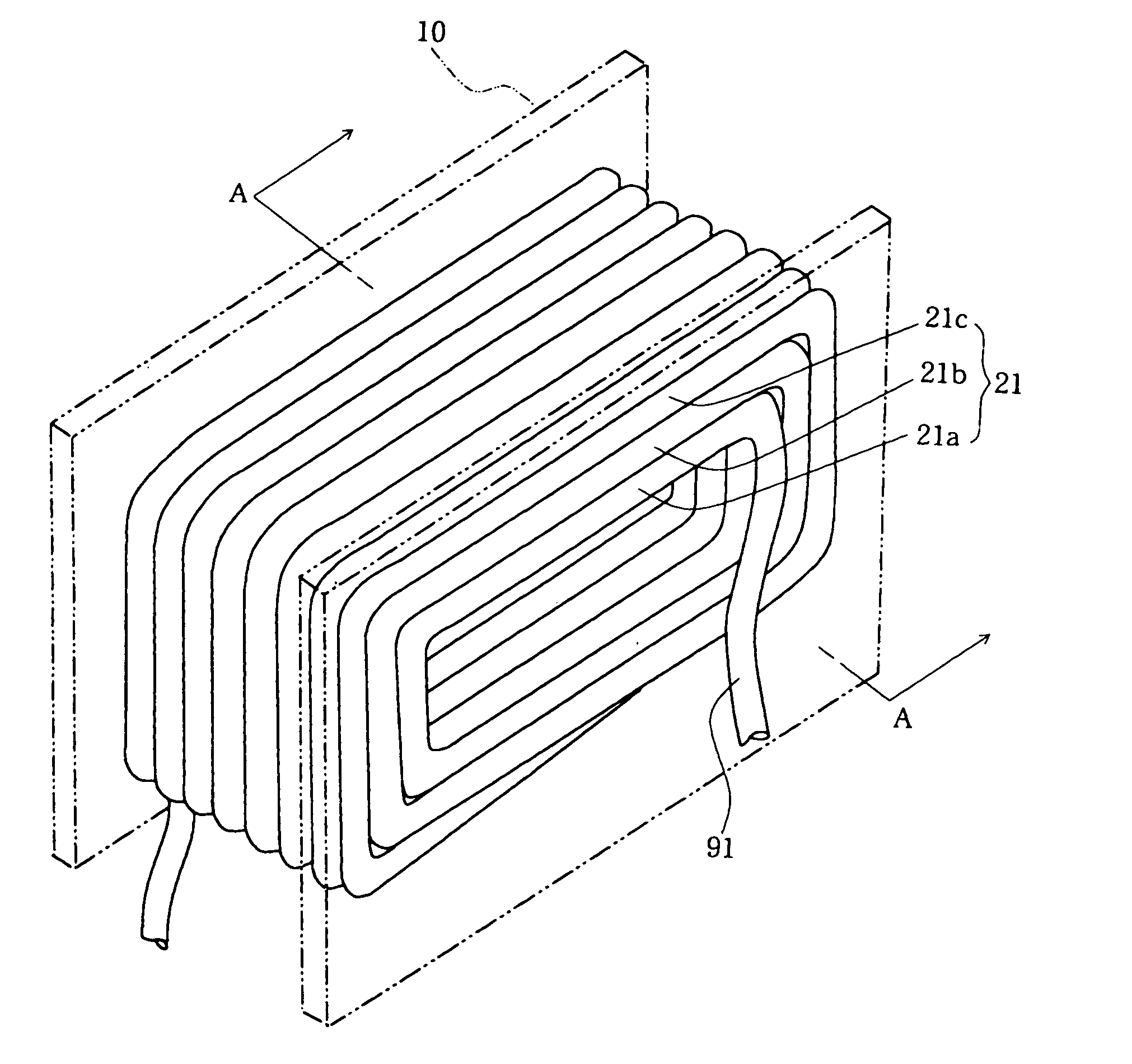 Air-core coil and manufacturing method thereof