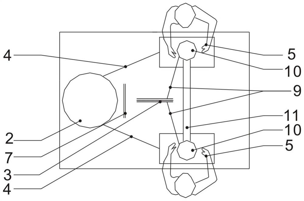 Method and device for reducing high-frequency radiation for foot-operated high-frequency machine