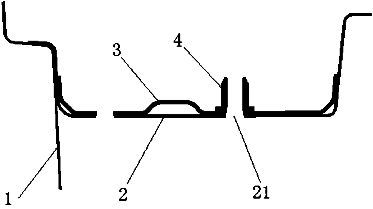 A reinforcing structure for connecting a rear suspension towing arm with a vehicle body