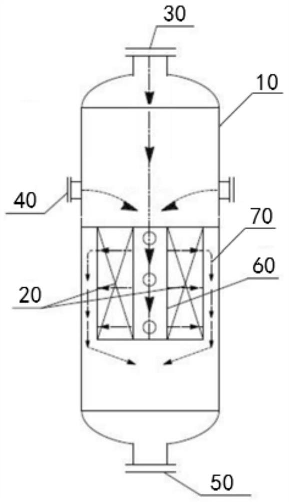 Axial-radial flow multi-step feeding fixed bed reactor and paraxylene preparation method