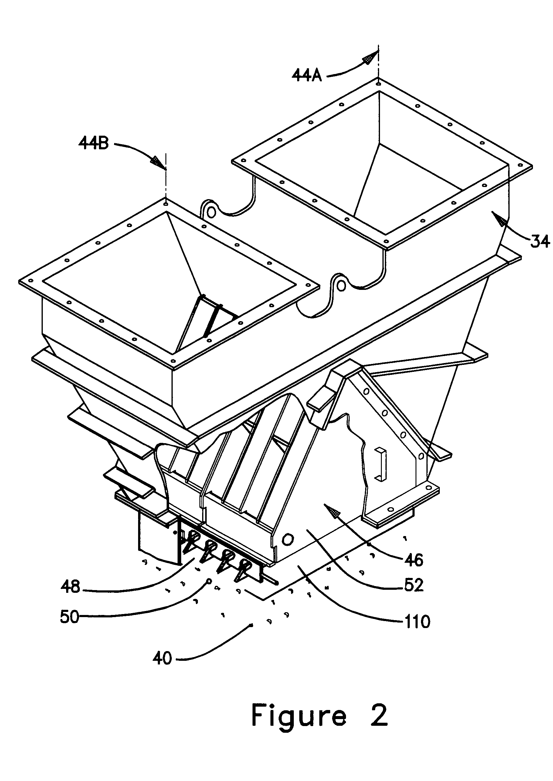 Riffle distributor assembly for a fossil fuel fired combustion arrangement
