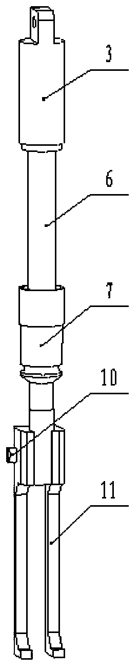 Two-finger four-pin automatic picking and placing device for plug seedling transplanting