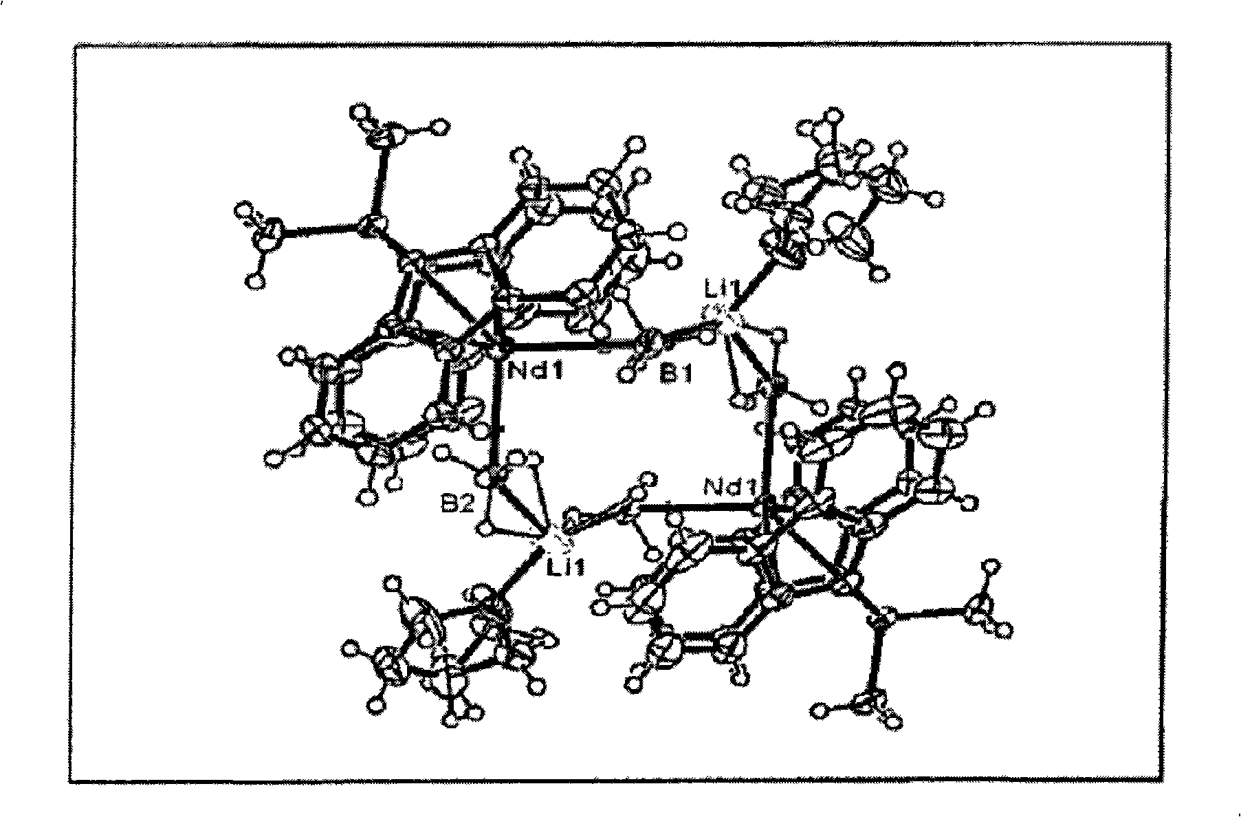 Borohydride metallocene complex of a lanthanide, catalytic system including said complex, polymerization method using same and ethylene/butadiene copolymer obtained using said method