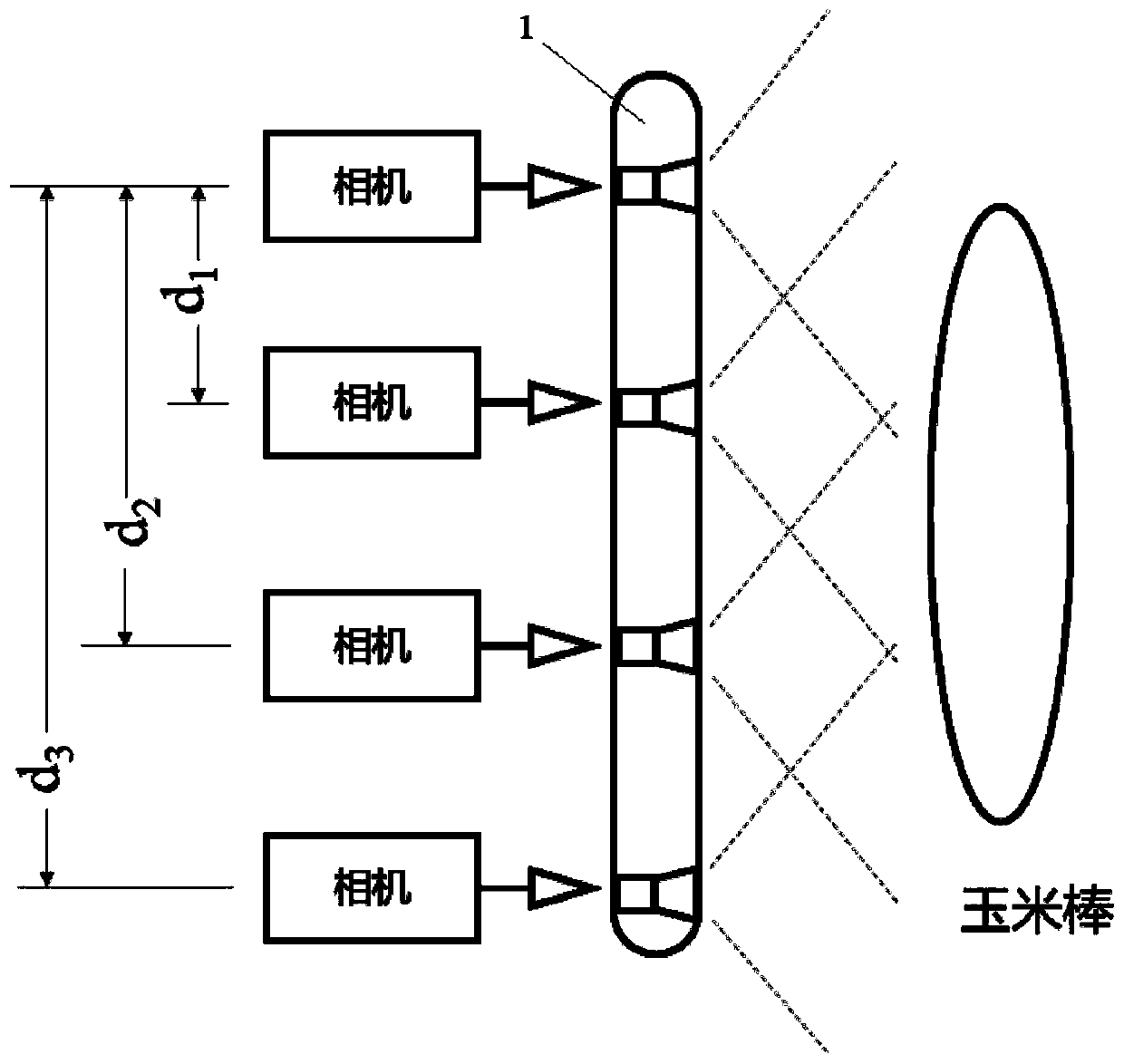 System and method for measuring geometric size of corn cobs in field