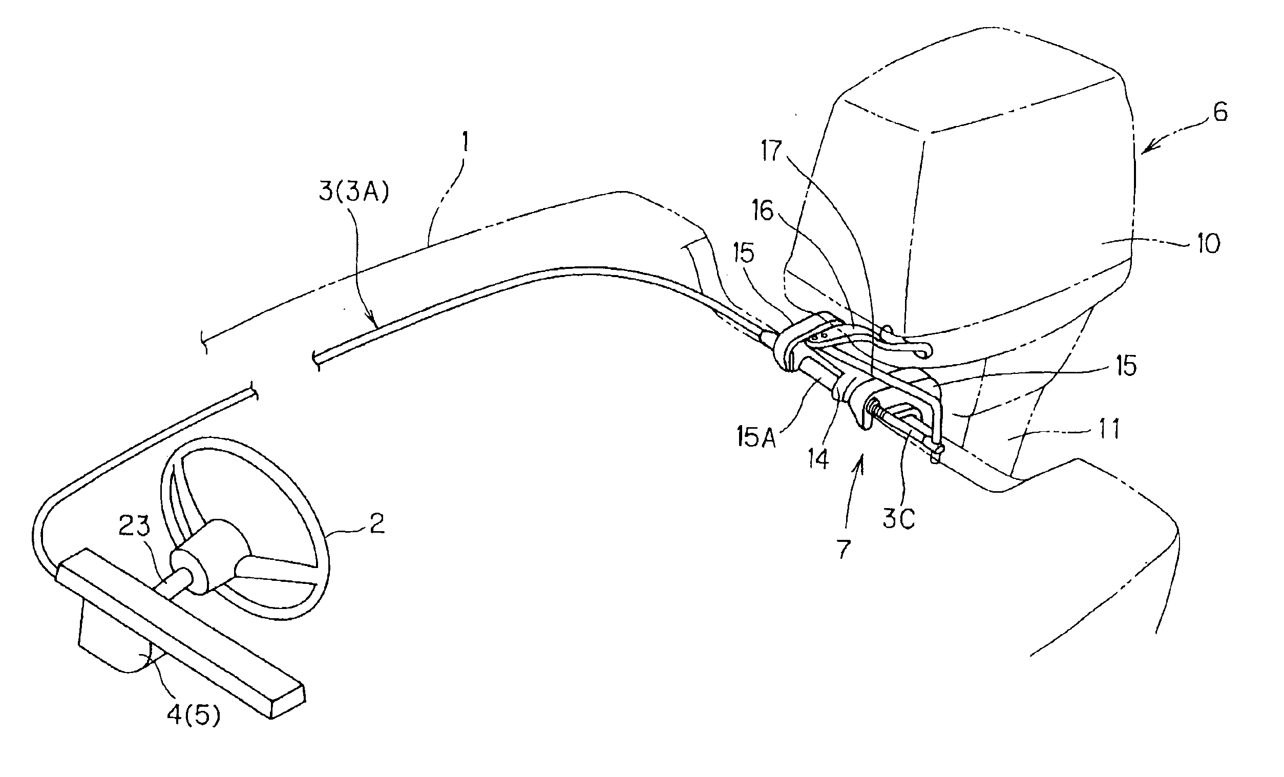 Power steering device for boat with outboard motor